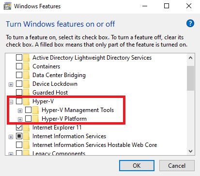 غیرفعال کردن Hyper-V