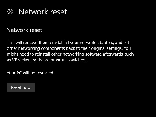 ریست کردن تنظیمات کارت شبکه در ویندوز 10 به علت نداشتن اینترنت