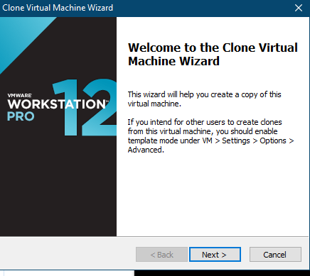 clone wizard در VMware Workstation