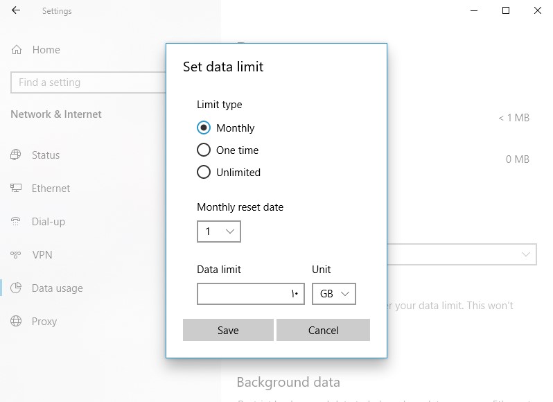 تعیین حجم مصرف اینترنت در ویندوز 10