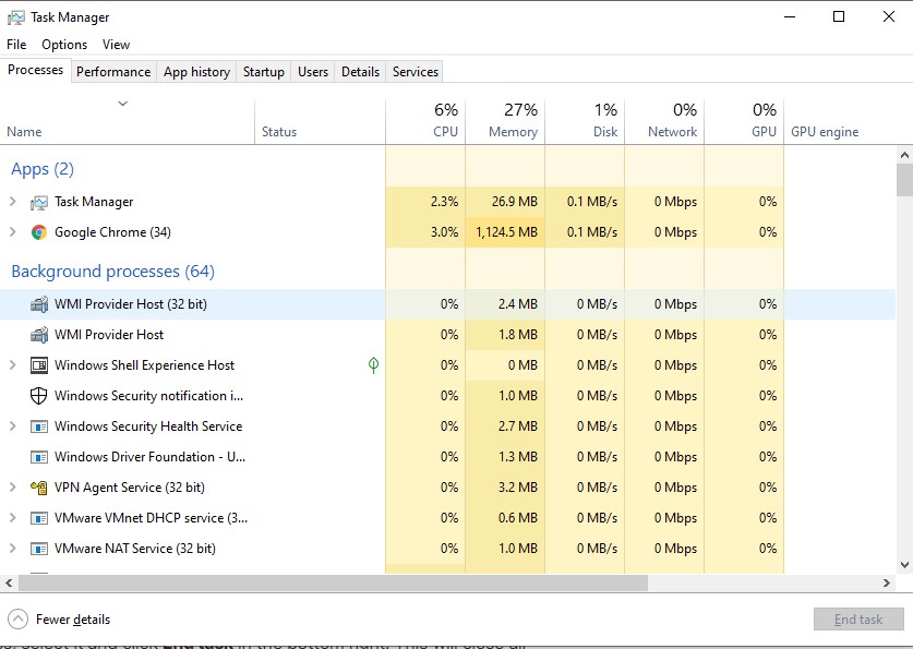 بستن اپلیکیشن از طریف task manager