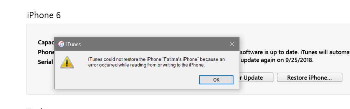 itunes-could-not-restore-the-iPhone... error - بکاپ گرفتن از آیفون