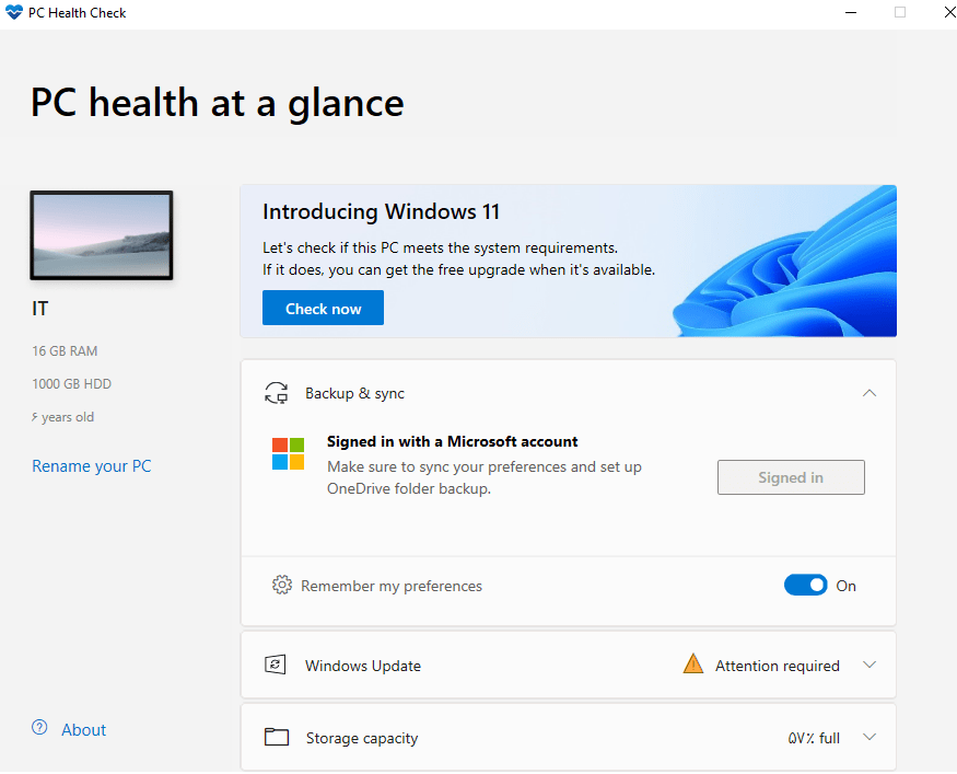 اجرای اپلیکیشن PC Health Check - نصب ویندوز 11