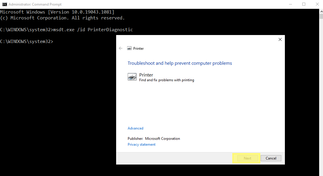  استفاده از Printer Troubleshooter برای حل ارور Windows cannot connect to the printer