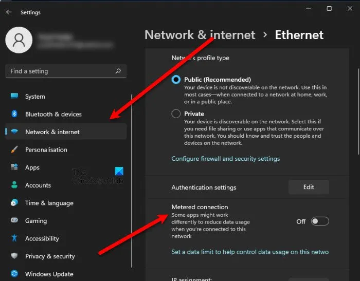 فعال کردن Metered connections 