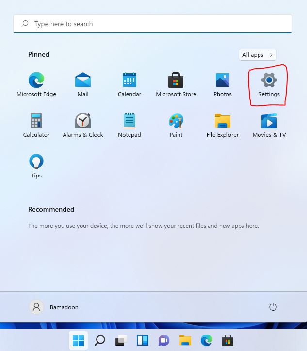 ورود به بخش تنظیمات ویندوز 11