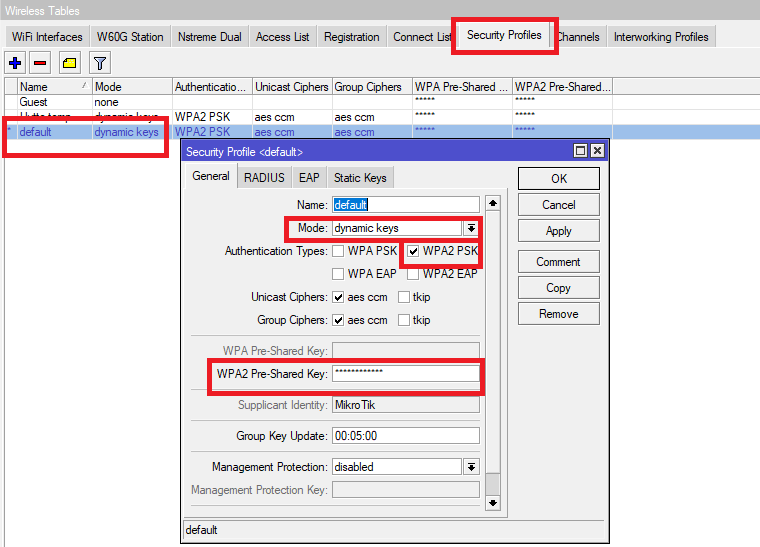 security profiles