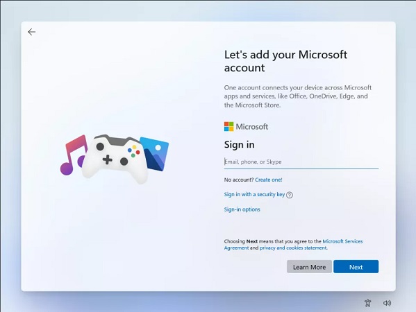 ورود با حساب کاربری مایکروسافت برای نصب ویندوز 11