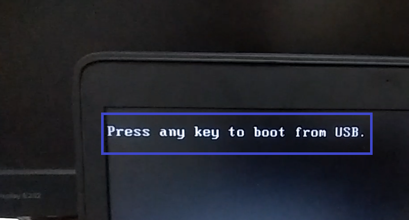 press any key to boot from USB